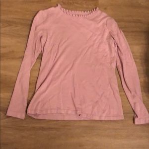 premise pink turtleneck long sleeved dressy shirt